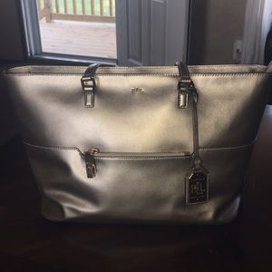 Ralph Lauren gold leather purse